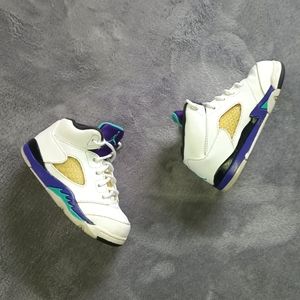 COPY - Nike Air Jordan 5 Retro 2013 white and purple 7c